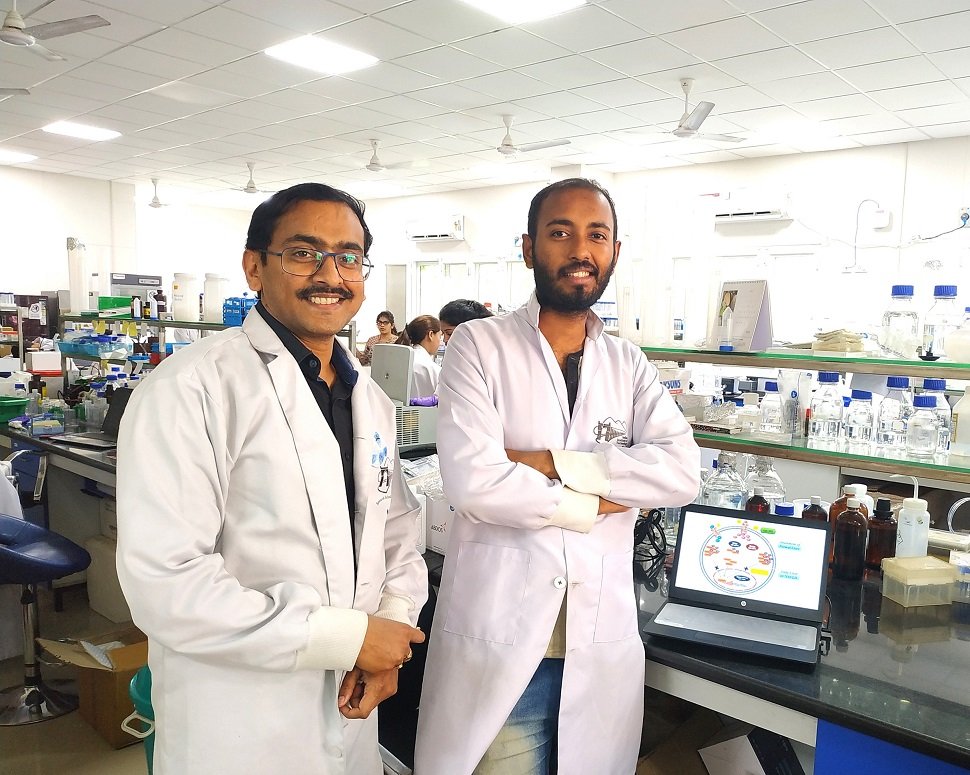 (L to R) Dr. Prosenjit Mondal along with his research scholar Mr. P. Vineeth Daniel