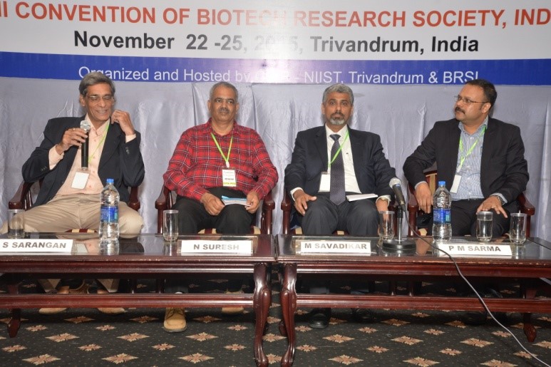 Industry-Young Researchers Interactive session panelists (from Left) Swaroop Saranagn, Narayanan Suresh, Mahendra  Savadikar, PM Sarma